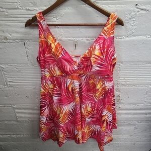 Ocean Dream‎ Signature Tahitian Palm Sharkbite Swim Dress  Size 14